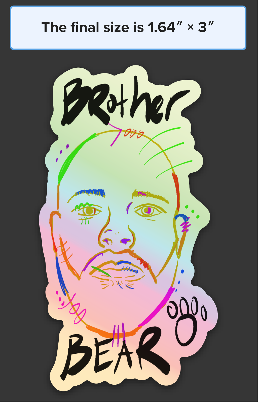 Brother Bear Holo Sticker