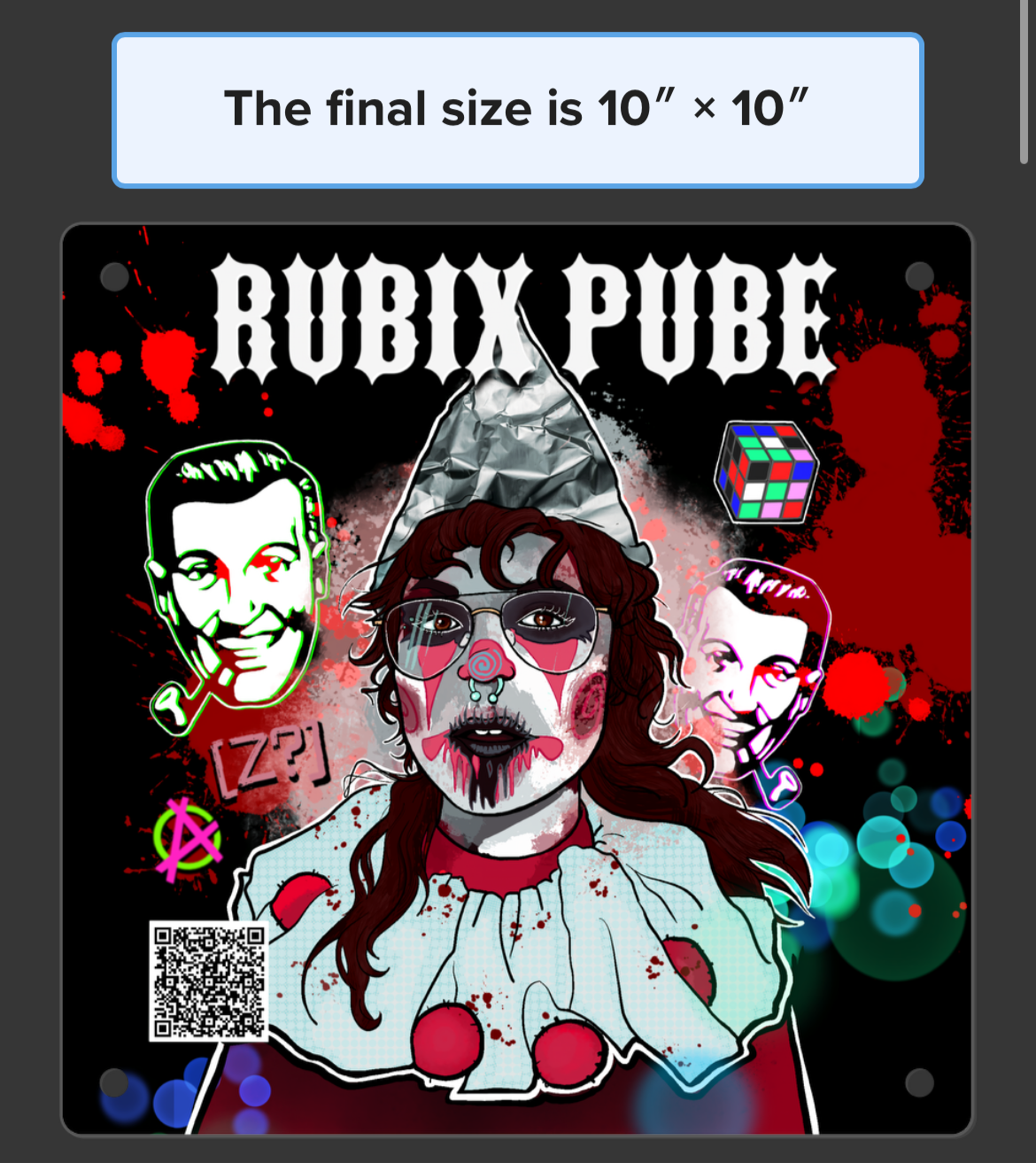 Rubix Pube 10”x10” Acrylic Sign