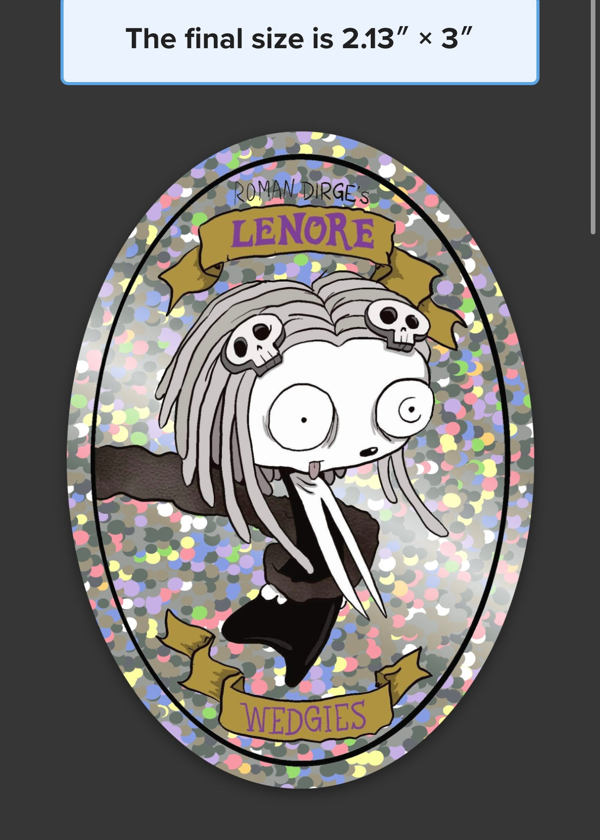 Lenore the Cute Little Dead Girl Sticker (Wedgies)