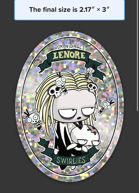 Lenore Swirlies Sticker